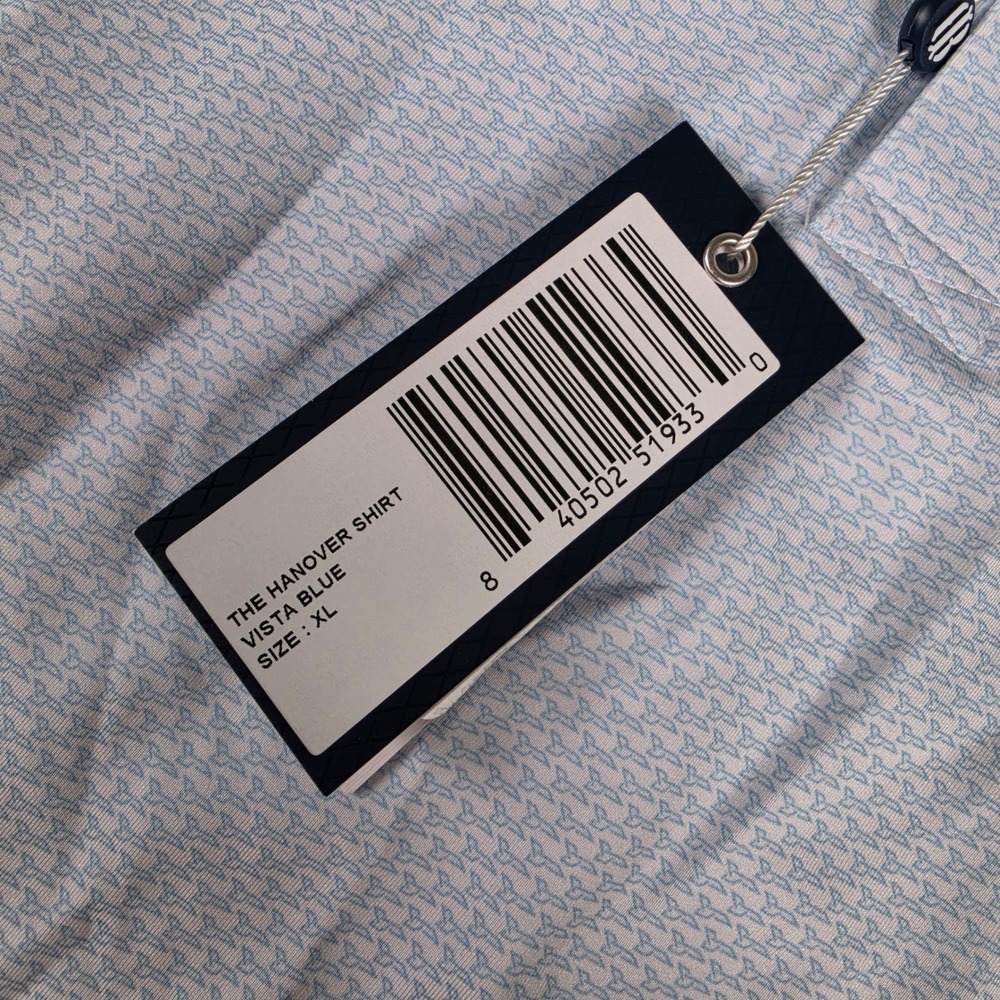 Holderness & Bourne Hanover Polo Shirt Mens XL Vista Blue Micro Print Logo NWT - Picture 4 of 10